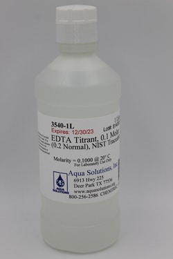 Aqua Solutions EDTA Titrant, 0.1 Molar (0.2 Normal), NIST Traceable (1L),
