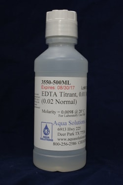 Aqua Solutions EDTA Titrant, 0.01 Molar (0.02 Normal) (500ML), Quantity: