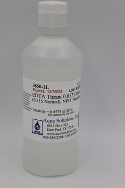 Aqua Solutions EDTA Titrant 0.0575 Molar (0.115 Normal), NIST Traceable (1L)