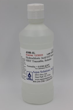 Aqua Solutions HYDROCHLORIC ACID 0.03, Quantity: Each of 1