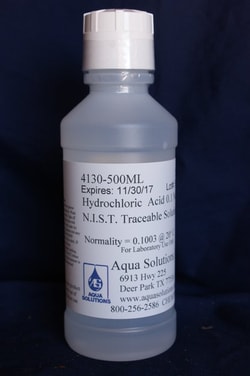 Aqua Solutions HCL 0.1N 500ML AG, Quantity: Each of 1