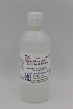 Aqua Solutions Hydrochloric Acid 0.25 Normal Solution (1L), Quantity: Each