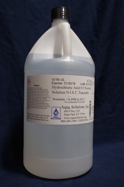Aqua Solutions&nbsp;Hydrochloric Acid 0.5 Normal Solution NIST Traceable (4L)
