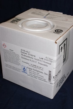 Aqua Solutions&nbsp;Hydrochloric Acid 0.5 Normal Solution NIST Traceable (4L)