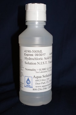 Aqua Solutions HCL 0.5N 500 ML, Quantity: Each of 1