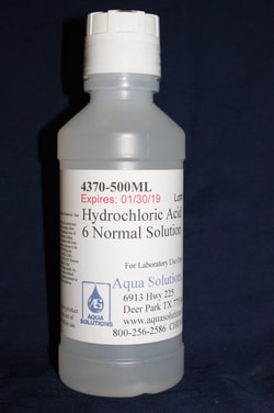 Aqua Solutions&nbsp;Hydrochloric Acid 6.0 Normal NIST Traceable (500ML)