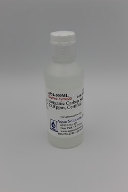 Aqua Solutions Inorganic Carbon Std. 25.0 ppm, Certified (500ML), Quantity:
