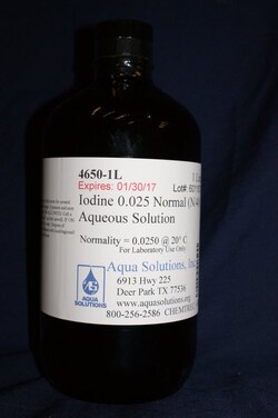 Aqua Solutions IODINE 0.025N 1L, Quantity: Each of 1