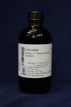 Aqua Solutions Iodine, 0.1 Normal Solution Certified (100ML)