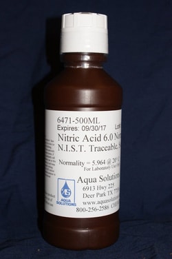Aqua Solutions NITRIC ACID 6N 500ML, Quantity: Each of 1