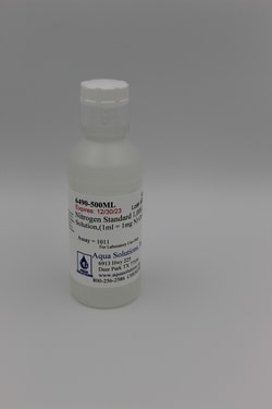 Aqua Solutions Nitrogen Standard 1,000 ppm Solution,(1ml = 1mg N) Certified (500ML)