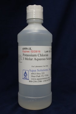 Aqua Solutions Potassium Chloride 3 Molar Aqueous Solution (1L), Quantity: