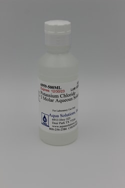 Aqua Solutions Potassium Chloride 3 Molar Aqueous Solution (500ML), Quantity: