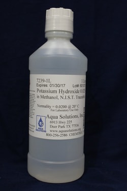 Aqua Solutions&nbsp;POT HYDROX 0.02N IN METH 1L