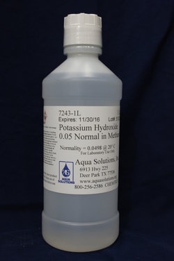 Aqua Solutions POT HYDROX .05N IN METH 1LTR