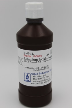 Aqua Solutions Potassium Iodide-Iodate 0.0125 Normal, NIST Traceable Solution