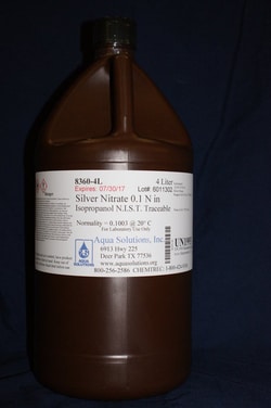 Aqua Solutions&nbsp;SILV NITR 0.1N IN ALCOHOL 4LT
