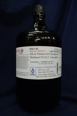Aqua Solutions Silver Nitrate 0.01 Normal in Methanol, NIST Traceable (4L)
