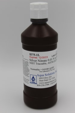 Aqua Solutions Silver Nitrate 0.01 N in IPA NIST Traceable, ASTM D3227-16