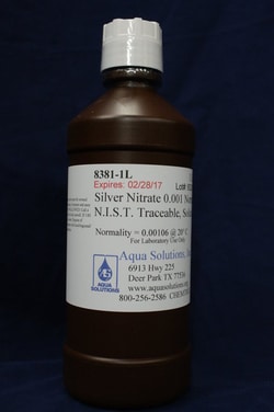 Aqua Solutions&nbsp;Silver Nitrate 0.001 Normal NIST Traceable, Solution (1L)