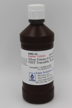 Aqua Solutions&nbsp;Silver Nitrate 0.02 Normal NIST Traceable, Solution (1L)