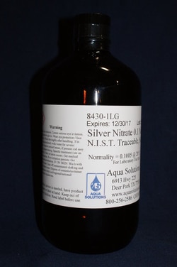 Aqua Solutions Silver Nitrate 0.1 Normal NIST Traceable, Solution (1L),