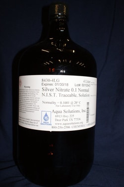 Aqua Solutions&nbsp;SILVER NITRATE SOL 0.1N 4L GLS