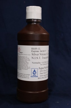 Aqua Solutions&nbsp;Silver Nitrate 0.250 Normal NIST Traceable, Solution (1L)