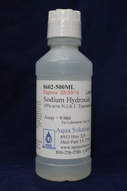 Aqua Solutions&nbsp;Sodium Hydroxide 10% w/w NIST Traceable Solution (500ML)