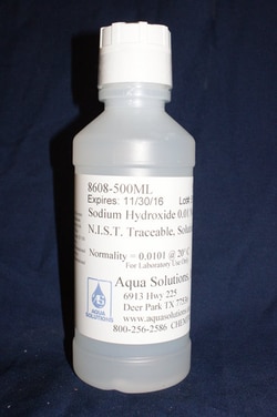 Aqua Solutions&nbsp;SODIUM HYDROXIDE .01N 500ML