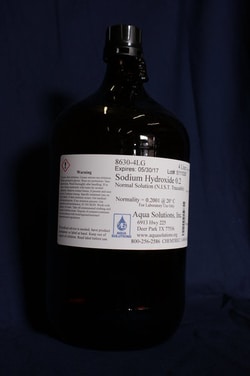 Aqua Solutions Sodium Hydroxide 0.2 Normal NIST Traceable Solution (4L),
