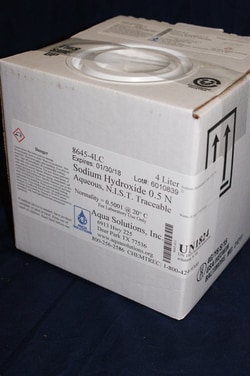 Aqua Solutions&nbsp;Sodium Hydroxide 0.5 N NIST Traceable Solution (4L)