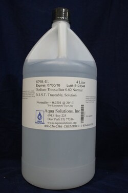 Aqua Solutions 0.02 N SODIUM THIOSULFATE, Quantity: Each of 1