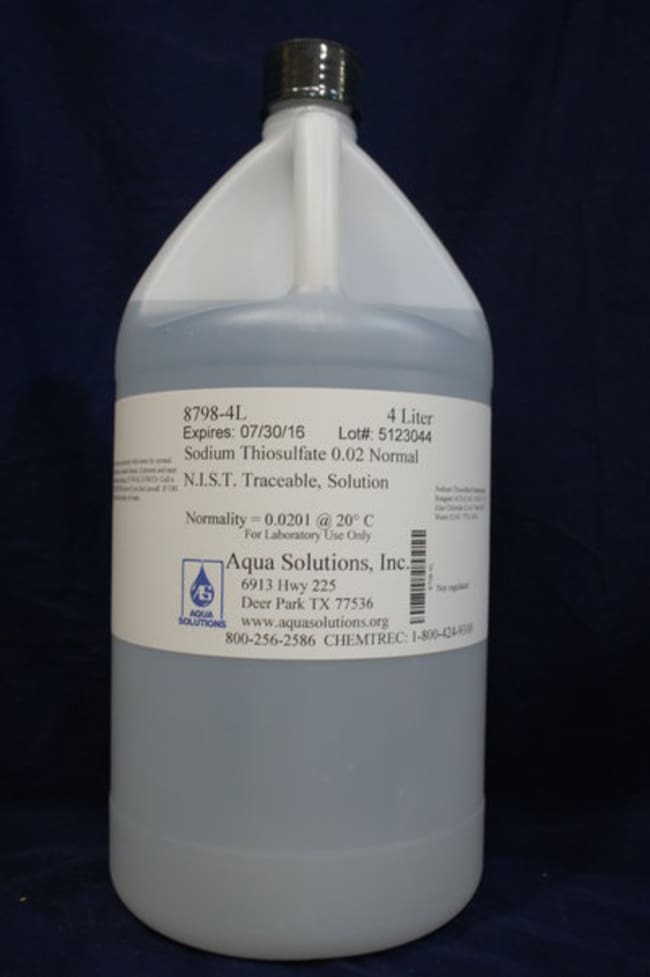 Aqua Solutions 0.02 N SODIUM THIOSULFATE, Quantity Each of 1 Fisher