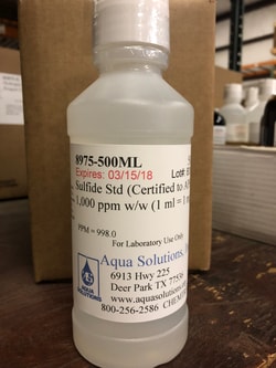 Aqua Solutions Sulfide Standard (APHA) 1,000 ppm w/w (1 ml = 1 mg S-²)