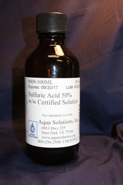 Aqua Solutions SULFURIC ACID 50% W/W 500ML EA, Quantity: Each of 1