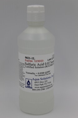 Aqua Solutions&nbsp;Sulfuric Acid 0.02 Normal Certified Solution (BCG/MR/CO₃)(1L)