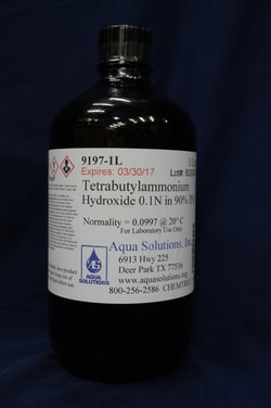Aqua Solutions Tetrabutylammonium Hydroxide 0.1N in 90% IPA (1L), Quantity: