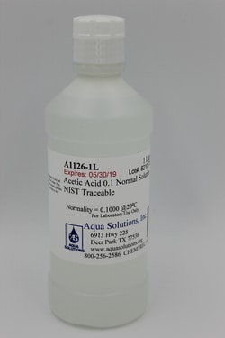 Aqua Solutions Acetic Acid 0.1 Normal Solution NIST Traceable (1L)
