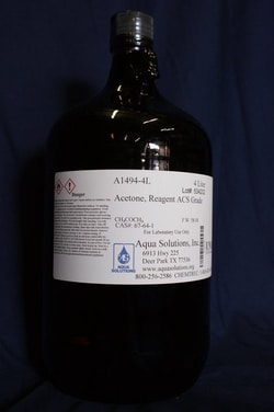 Aqua Solutions Acetone, Reagent ACS Grade (4L), Quantity: Each of 1