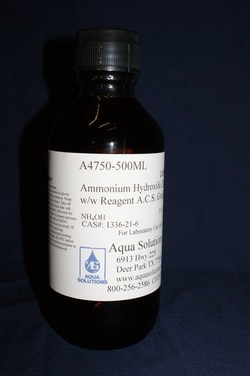 Aqua Solutions AMMONIUM HYDROXIDE 28-30% 500M, Quantity: Each of 1