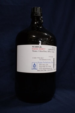 Aqua Solutions Water, Ultra Pure, HPLC Grade (4L)