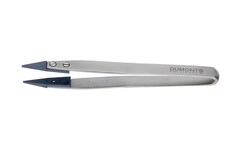 Electron Microscopy Sciences&nbsp;Dumont WA1 Tweezer Handle with Style 57 STD Tips, 1 mm Tip width, 0.7 mm Tip thickness, 120 mm OAL