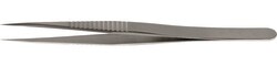 Electron Microscopy Sciences&nbsp;Dumont Tweezers Straight Positive Action Style 1, Medical, Inox 08, Mirror Polished Finish, 120 mm OAL