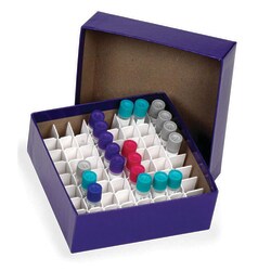 Electron Microscopy Sciences Cryogenic Vial Box with Lid, Blue, 50 mm, 133 x 133 mm Footprint