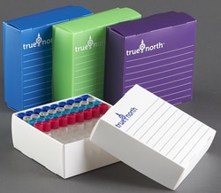 Electron Microscopy Sciences&nbsp;True North Freezer Box for 1.5/0.2 ml tubes, Blue, 81 Wells