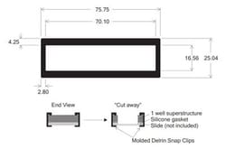 Electron Microscopy Sciences ProPlate™ MicroArray Slide Slide Module 1 Well, 16.5 x 70 mm I.D., Stainless Steel Clips