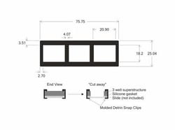 Electron Microscopy Sciences ProPlate™ MicroArray Slide Slide Module 3 Well, 18 x 20 mm I.D., Stainless Steel Clips