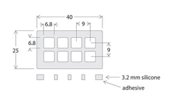 Electron Microscopy Sciences&nbsp;Flexwell&trade; 8 well 6.5x6.5 mmx3.2 mm D, clear silicone