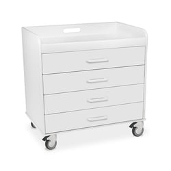Electron Microscopy Sciences Ex Wide Compact Locking 4 Drawer Cart with White Drawers